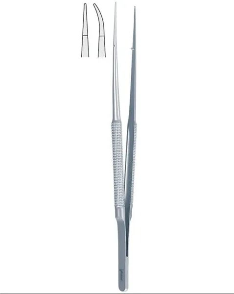 Falcon mikro anatomická pinzeta zahnutá 150mm