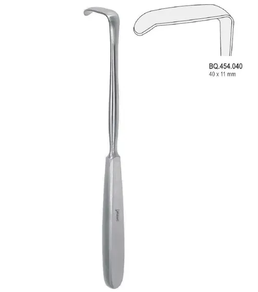 Retractor Langenbeck hollow handle 40x11mm, 220mm