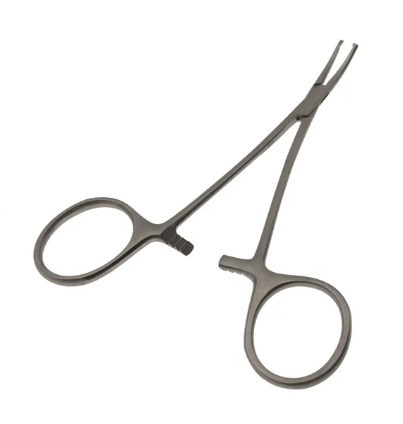 Halsted-Mosquito svorka zahnutá; 1×2 zuby; 12,5 cm