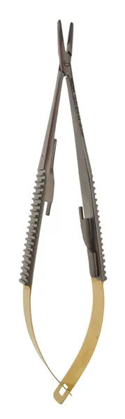 Castroviejo jehelec rovný vroubkovaný tvrdokov; 18,0 cm