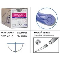 Šití Surgicryl PGA violet 1/2HR 17mm 75cm 5/0 