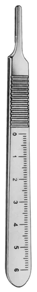 Držátko skalpelových čepelek s měřítkem; fig. 3