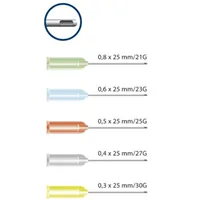 Miraject Endotec Luer 0,6x25mm 100ks G23 modré