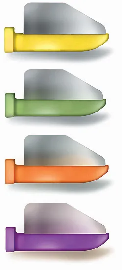 FenderWedge extra malé 36 ks - fialové