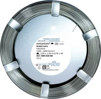 Drát Remanium půlkulatý 1,3x0,65 mm / 51x26, tvrdý 10m