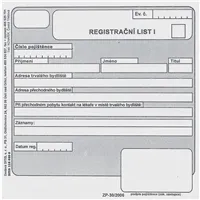 DITIS Registrační list I - II průpisový