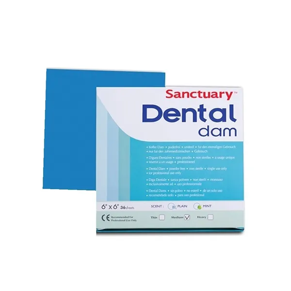 Sanctuary kofferdam medium plain (modré bez latexu) 36ks