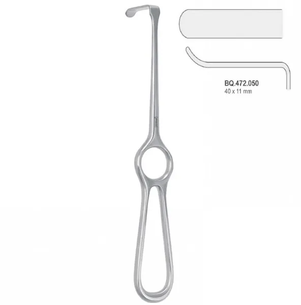 Hák Kocher - Langenbeck vyhnutý 40x11mm, 215mm