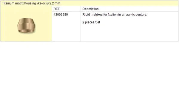 VKS Matrice OC 1,7 titanová matrice  2ks