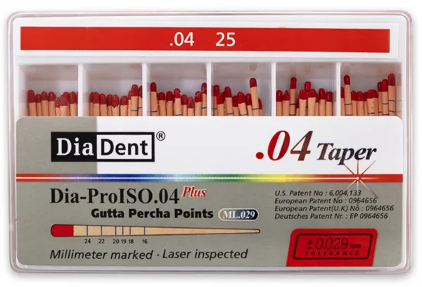 Gutta čepy Diadent  25/04 kalibr.