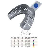 ID-Color Impression tray regular perforated without rim lower fig. 3, size S red