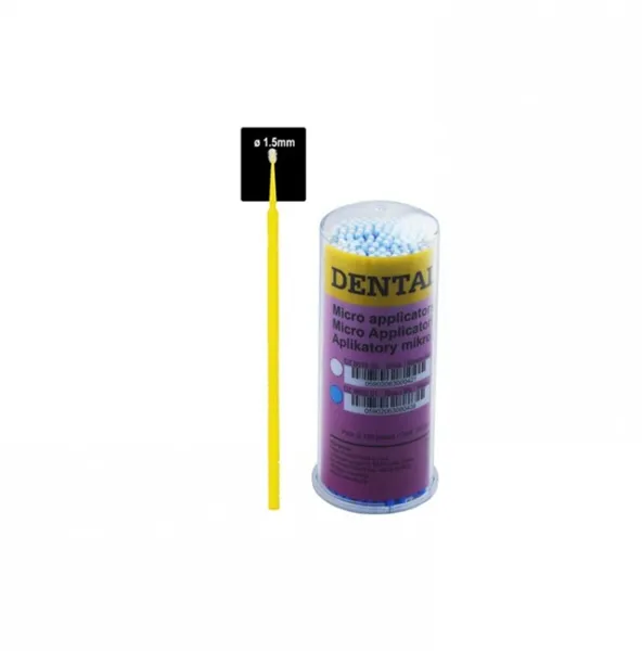 DENTALINE microbrush yellow fine ø 1.5mm 100ks