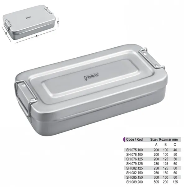Sterilizační kazeta na nástroje se zámkem 250x125x60mm