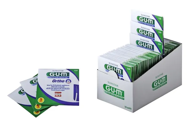 GUM Ortho Floss zubní nit pro čištění rovnátek, 5 ks