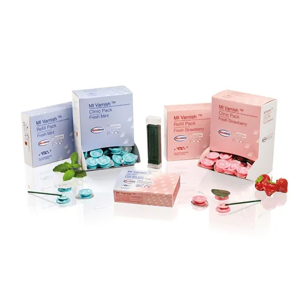 GC MI Varnish Refill 35x 0,4 ml,50x štěteček,  jahoda,