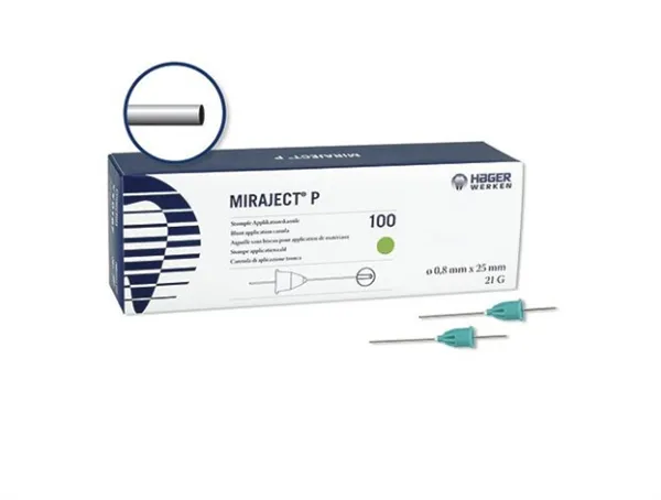 Miraject P karpulové jehly tupé 0,8x25mm G21, 100ks zelené
