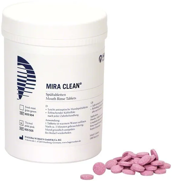 Mira Clean - ústní tablety růžové 1000ks