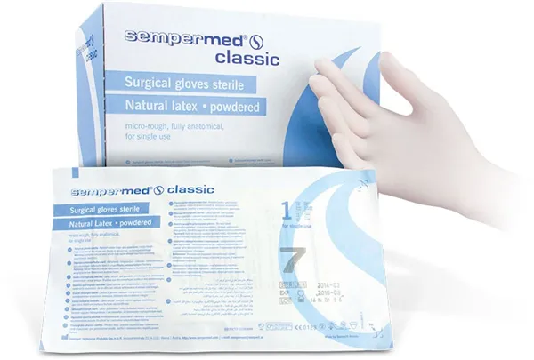 Rukavice sterilní Sempermed classic 8 70 párů s pudrem