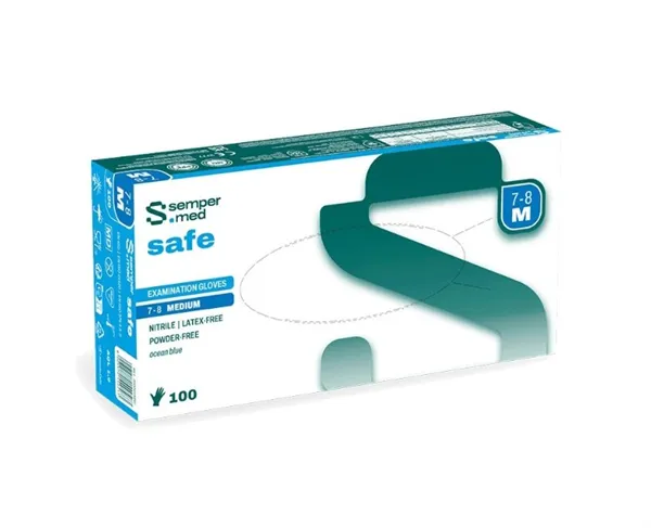 Rukavice Sempermed Safe Nitril modré vel.M 100ks