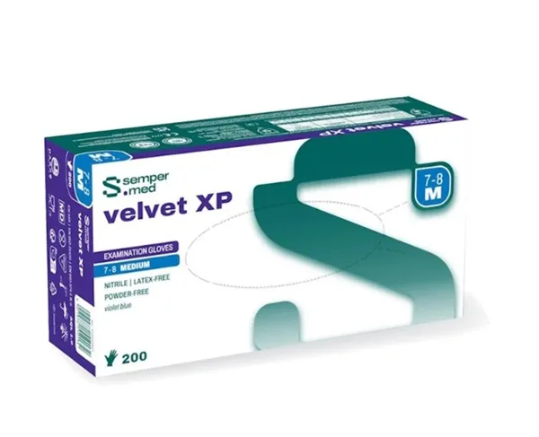 Rukavice Sempermed Velvet XP Nitrile, levandulově modré vel. L 200ks (15994)