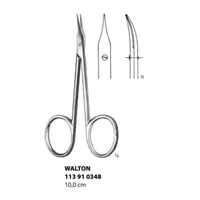 Walton nůžky jemné hrotnaté zahnuté; 10,0 cm