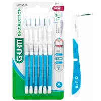GUM Bi-Direction 0,9 mezizub. kartáčky 6ks - modré