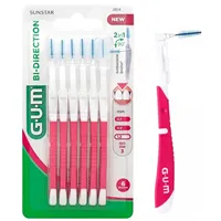 GUM Bi-Direction 1,2 mezizub. kartáčky 6ks - růžové