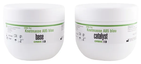 ORBIS  ORBI-Tec modelovací hmota A85 modrá, 2 dózy po 420 ml, báze a katalyzátor