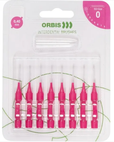 ORBIS mezizubní kartáček, 0,4 mm, barva růžová, 8 ks