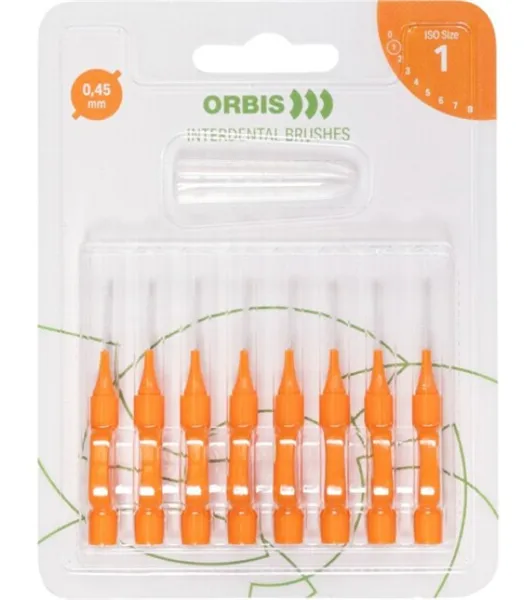 ORBIS mezizubní kartáček, 0,45 mm, barva oranžová, 8 ks