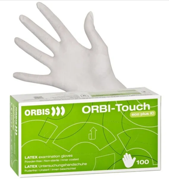 ORBI-Touch eco plus IC rukavice latexové, bez pudru, XS  100 ks