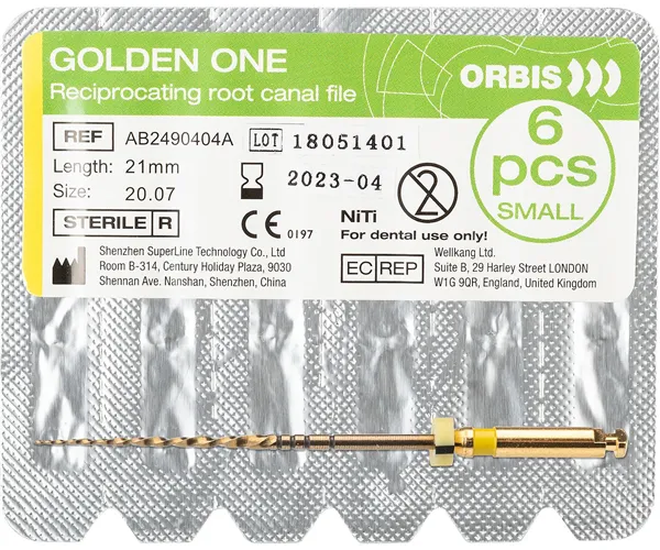 ORBIS Golden One File Steril small 20.07 21mm gelb  6 ks
