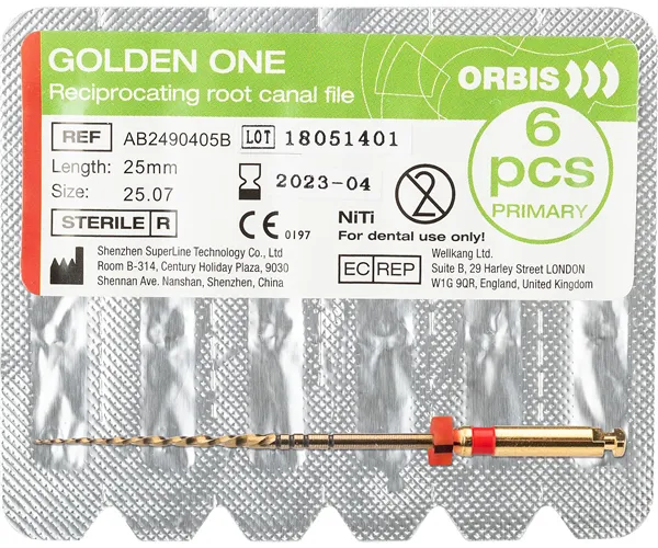 ORBIS Golden One File Steril primary 25.07 31mm rot 6 ks