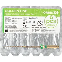 ORBIS Golden One File Steril medium 35.06 21mm grün  6 ks