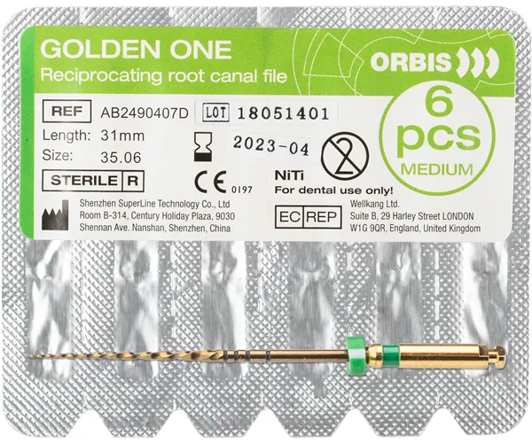 ORBIS Golden One File Steril medium 35.06 31mm grün  6 ks