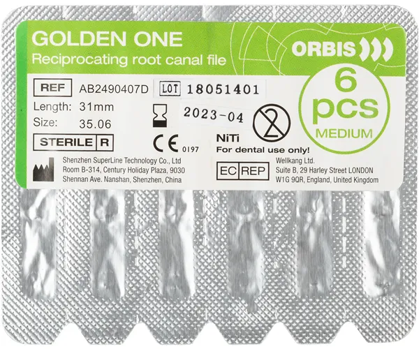 ORBIS Golden One File Steril medium 35.06 31mm grün  6 ks