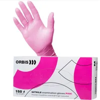 ORBIS Nitrilové jednorázové rukavice růžové vel.S  150 ks