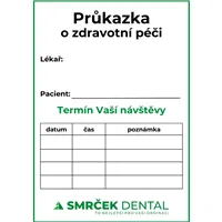 Průkazka o zdravotní péči 100 ks -  Smrček 