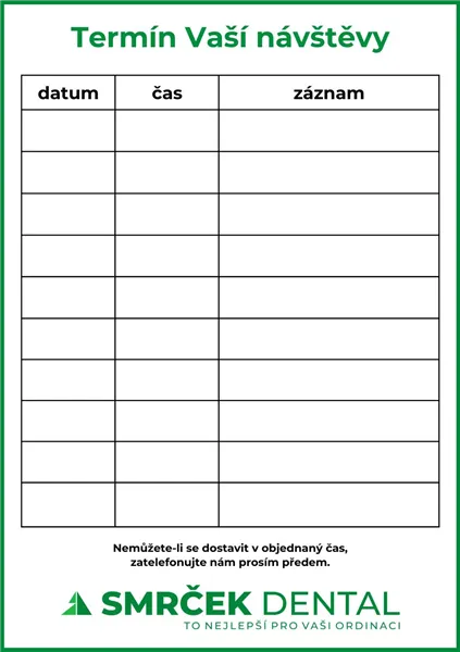 Průkazka o zdravotní péči 100 ks -  Smrček 