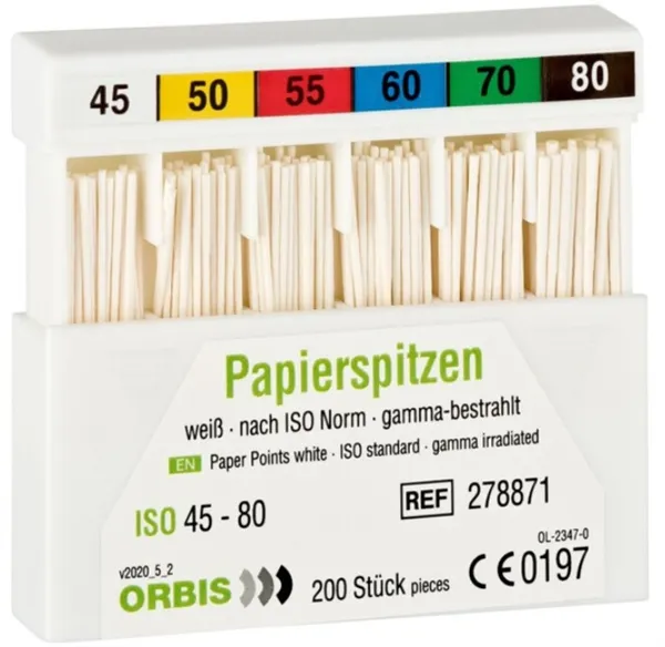 ORBIS papírové čepy bílé ISO 045-080  200 ks